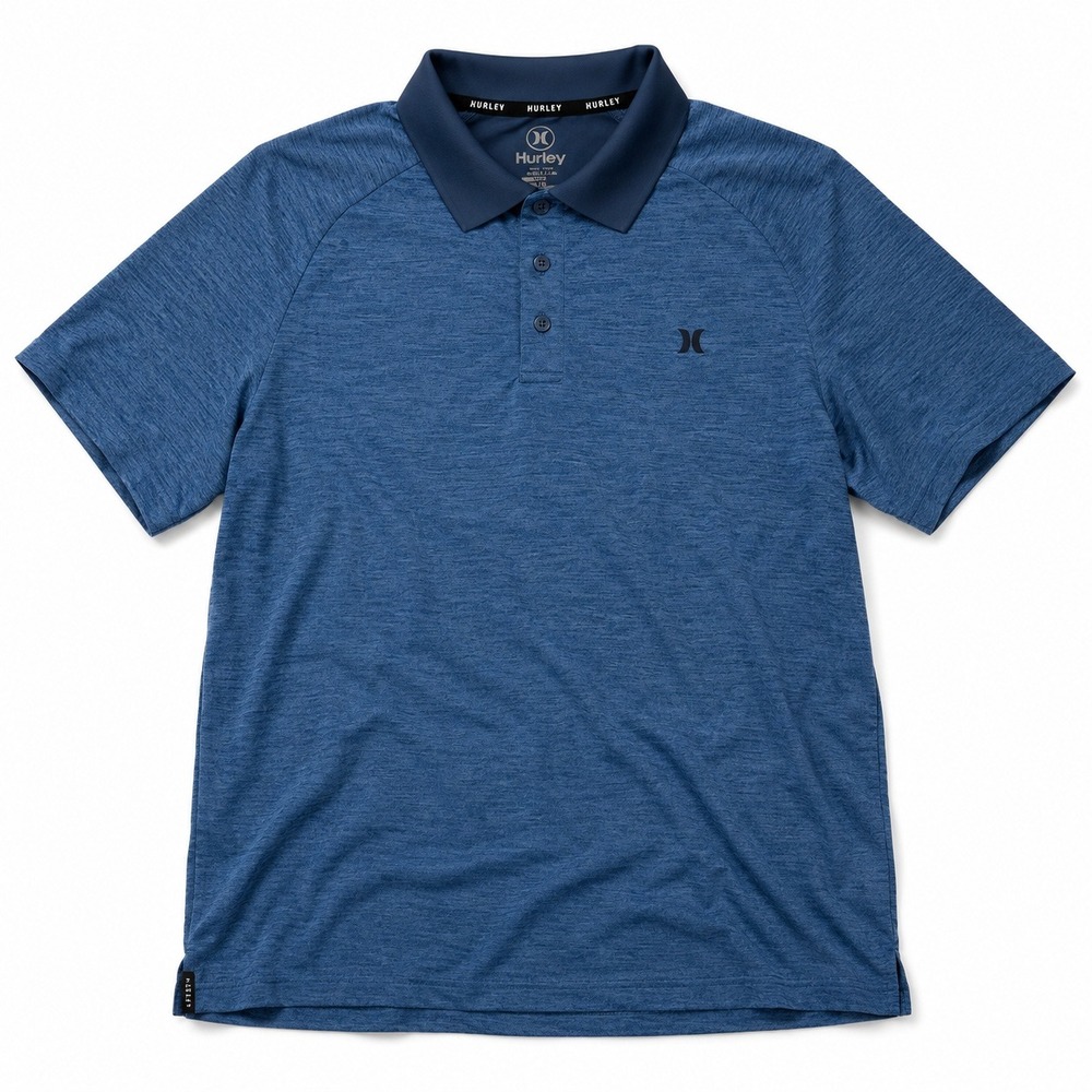 Hurley Dri-FIT Polo Shirt Blue Performance Stretch Golf Men's Medium